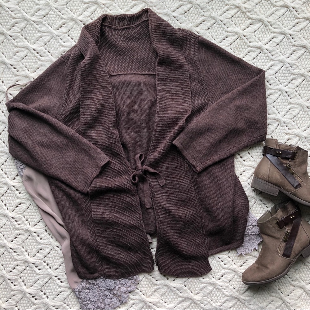Chestnut Knit Cardigan 2X